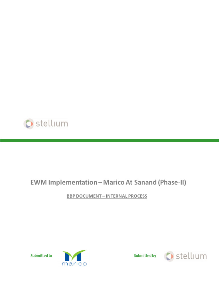 EWM Blueprint for Marico Warehouse | PDF