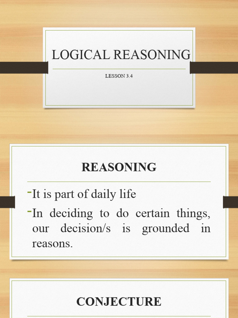 Lesson 5.1 Logical Reasoning | PDF