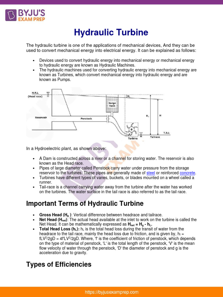 Hydraulic Efficiency in Turbines | PDF | Turbine | Pump