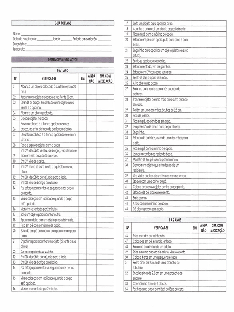 Guia Portage Desenvolvimento Motor PDF