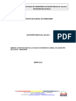 PROYECTO DE PLIEGO DE CONDICIONES LICITACIÓN PUBLICA No. 002-2019 