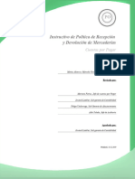 Instructivo de Política de Recepción y Devolución de Mercaderías Modificado