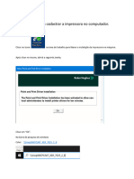 Passo A Passo para Cadastrar e Utilizar A Impressora.