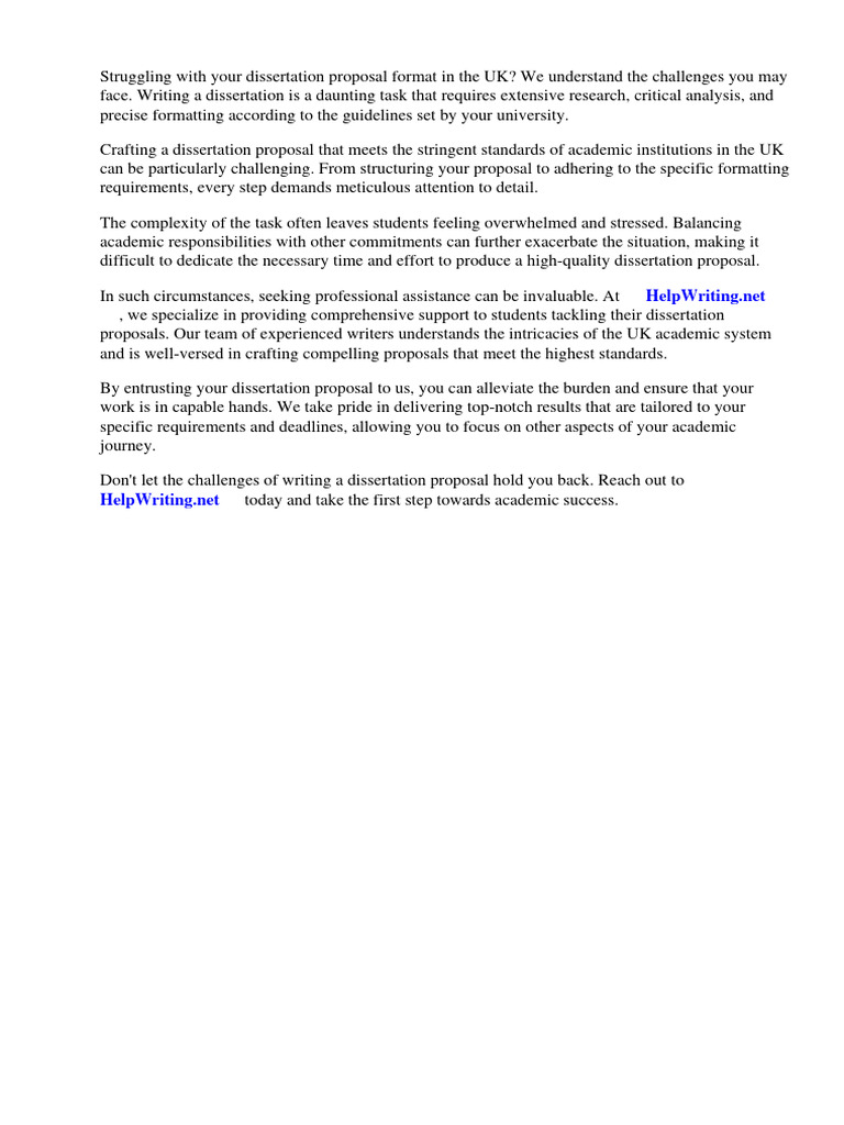UK Dissertation Proposal Formatting Guide | PDF