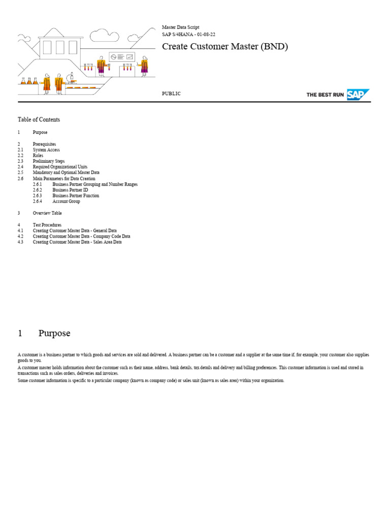 Create Customer Master Data in SAP S/4HANA | PDF