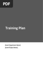 Training Plan Template With Instructions