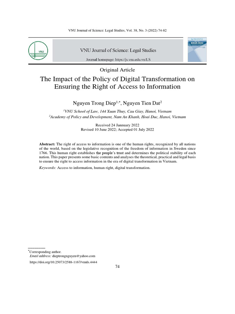 The Impact of The Policy of Digital Transformation On Ensuring The ...