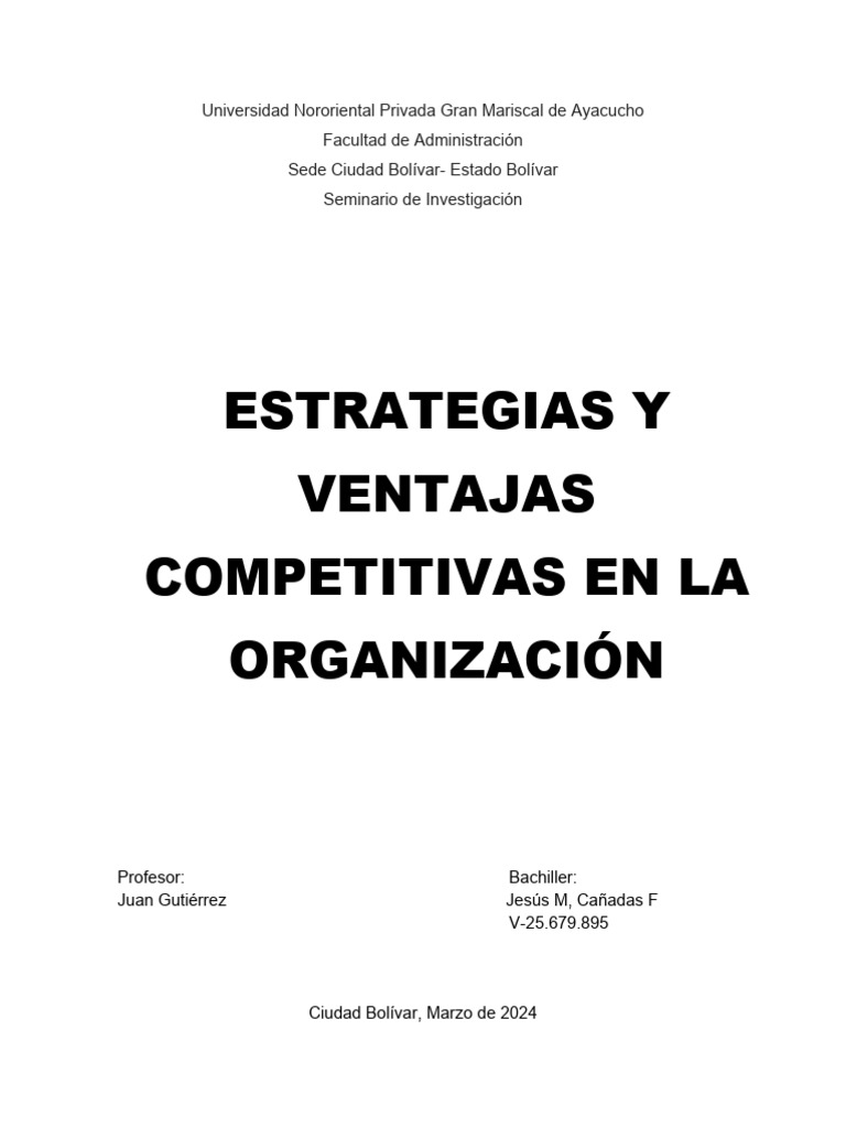 Estrategias y Ventajas Competitivas | PDF | Ventaja competitiva ...