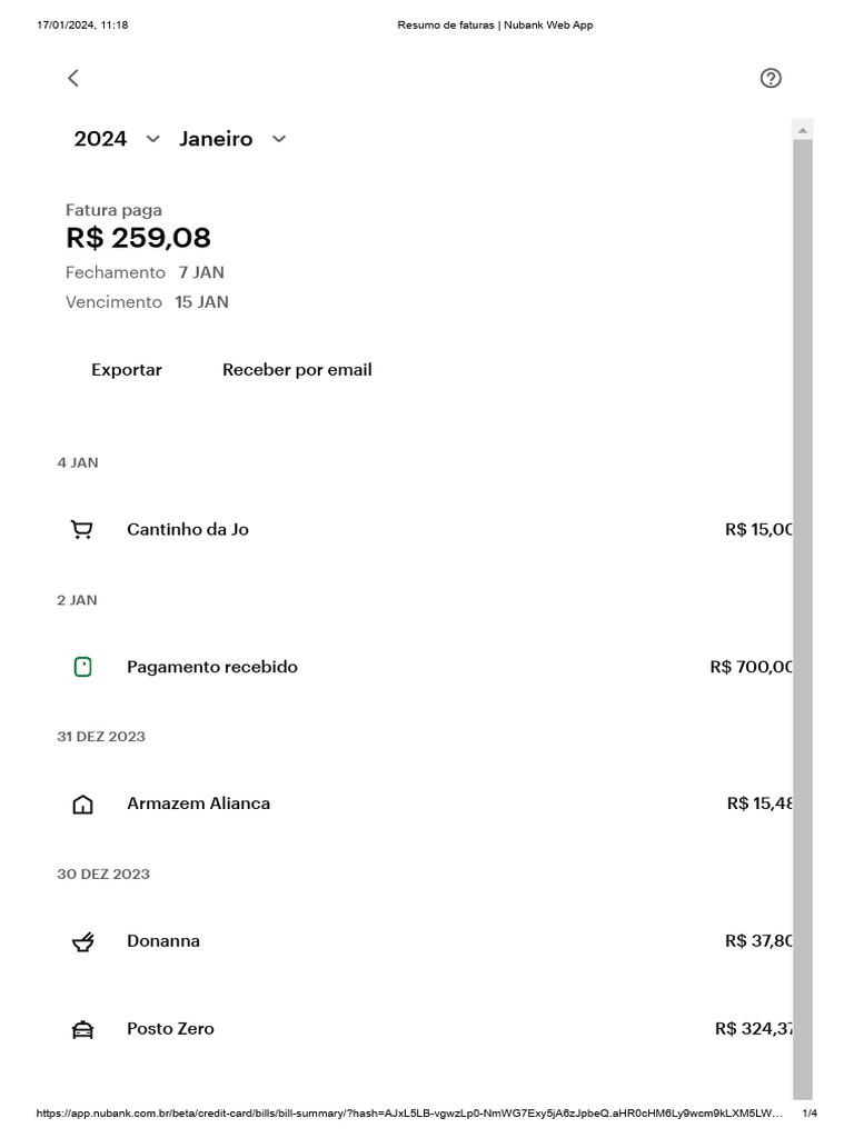 Resumo De Faturas Nubank Web App PDF
