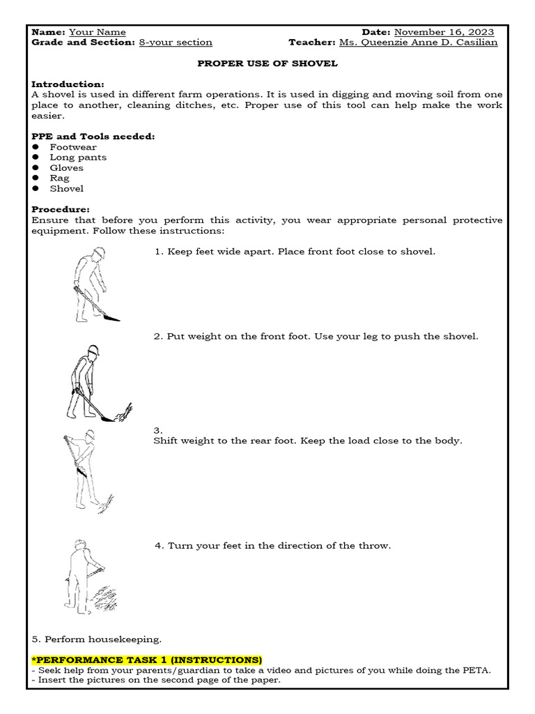Tle 8 Peta 1 Template 2 | Download Free PDF | Housekeeping