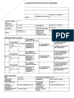 Ficha de Datos Del Docente Participante Del Programa