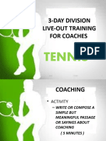 3-Day Division Live-Out Training For Coaches of Individual