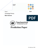 Prediction Paper - Non Calculator Paper 1 MS