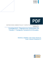 Investigación 1, Unidad UNO, Regulaciones Ambientales