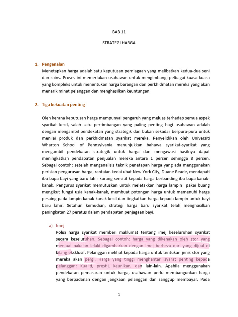 Strategi Harga Dinamik dan Penyelidikan Pasaran Berterusan