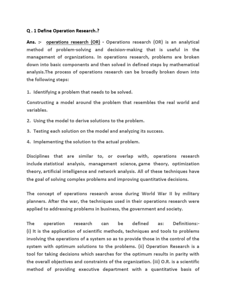 Operation Research | PDF | Operations Research | Dynamic Programming