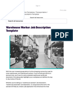 Warehouse Worker Job Description Template