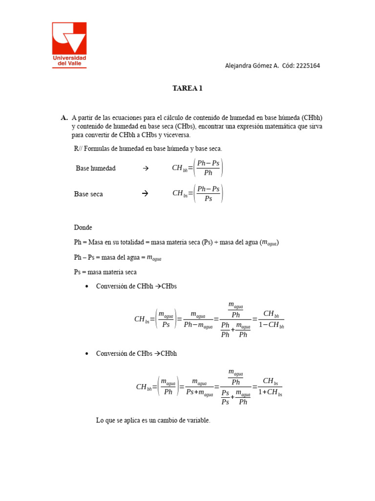 Conversión entre bases húmeda y seca | PDF