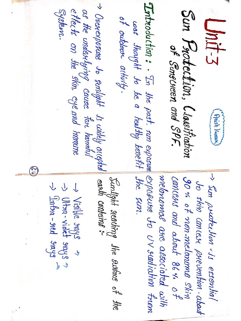 Unit 3 Cosmetic Science 8th Sem | PDF