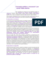 "Genocidio Concepto Político y Necesario" Por Javier Pablo Hermo.