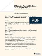 JEE Main 2024 Solutions Jan 31 Shift 1