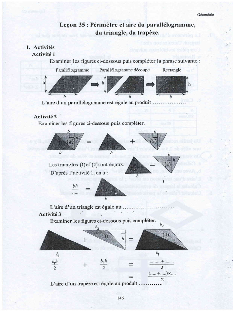 Périmètre et aire du trapèze | PDF | Triangle | Euclide