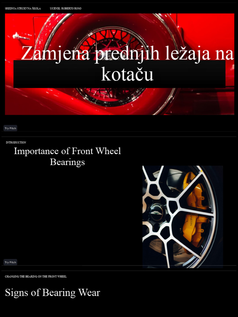 Front Wheel Bearing Replacement Guide | PDF | Bearing (Mechanical) | Wheel