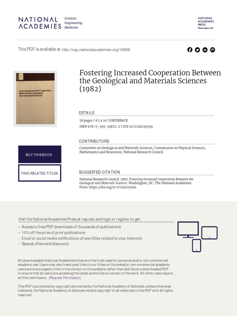 Fostering Increased Cooperation Between The Geological and Materials ...