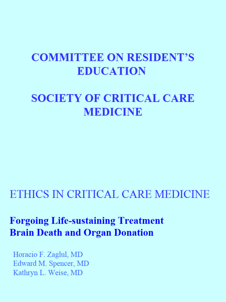 Ethics in Critical Care Medicine | PDF | Medical Ethics | Palliative Care