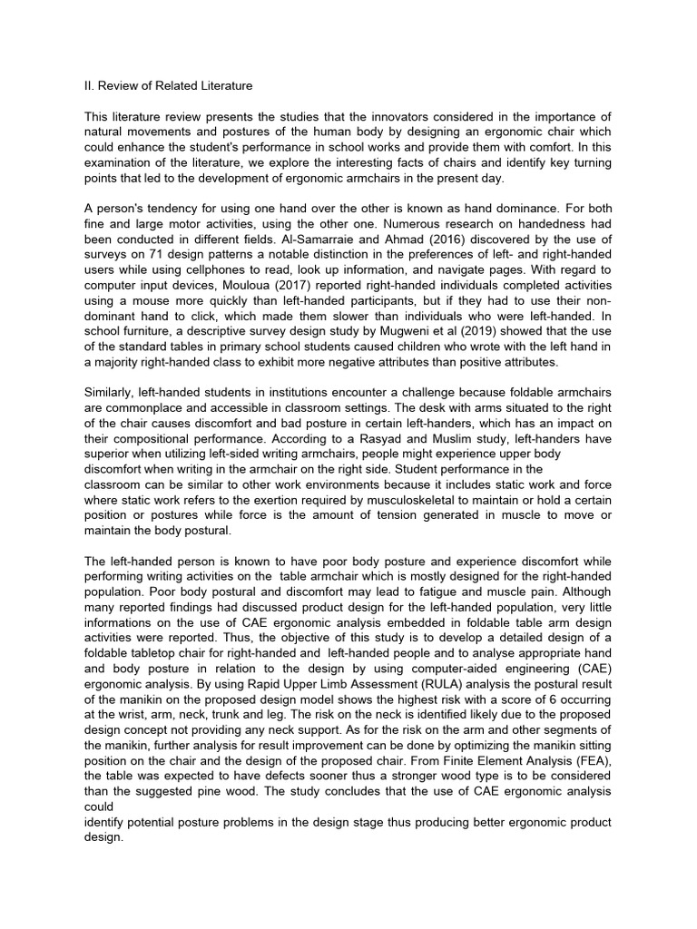 II. Review of Related Literature | PDF | Handedness | Human Factors And ...