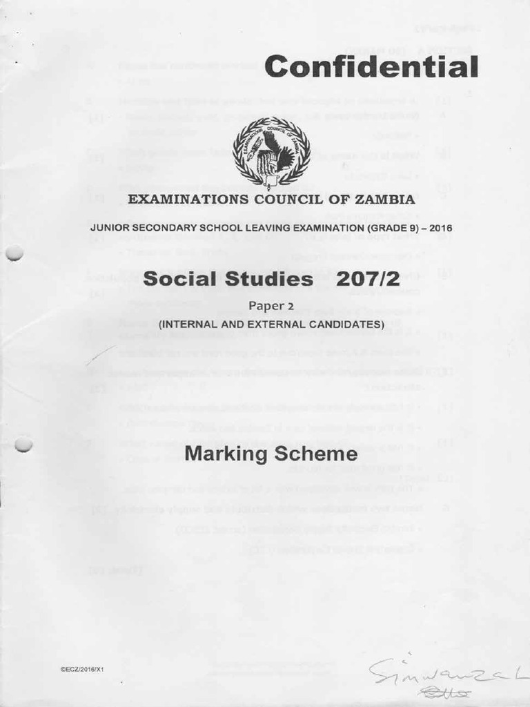 G9 Social Studies Keys 2016 PDF