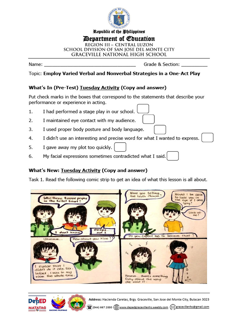 Las Grade 9 Pdf Nonverbal Communication Body Language
