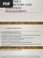 Chapter 8 - Risk, Return and Portfolio Management