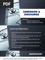Nursing Admission and Discharge Guide | PDF | Patient | Hospital