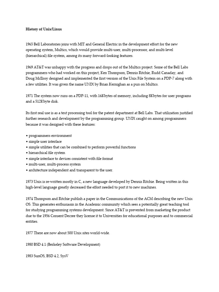 History+of+Unix Merged | PDF