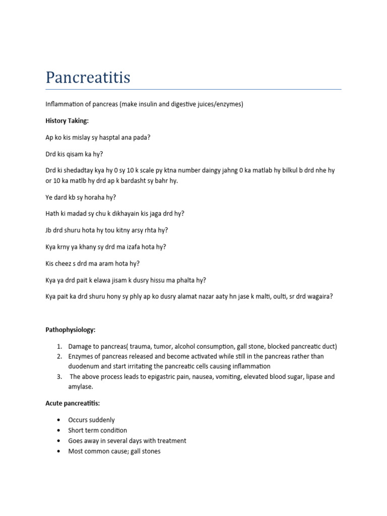 Pancreatitis | PDF | Pancreas | Medical Specialties