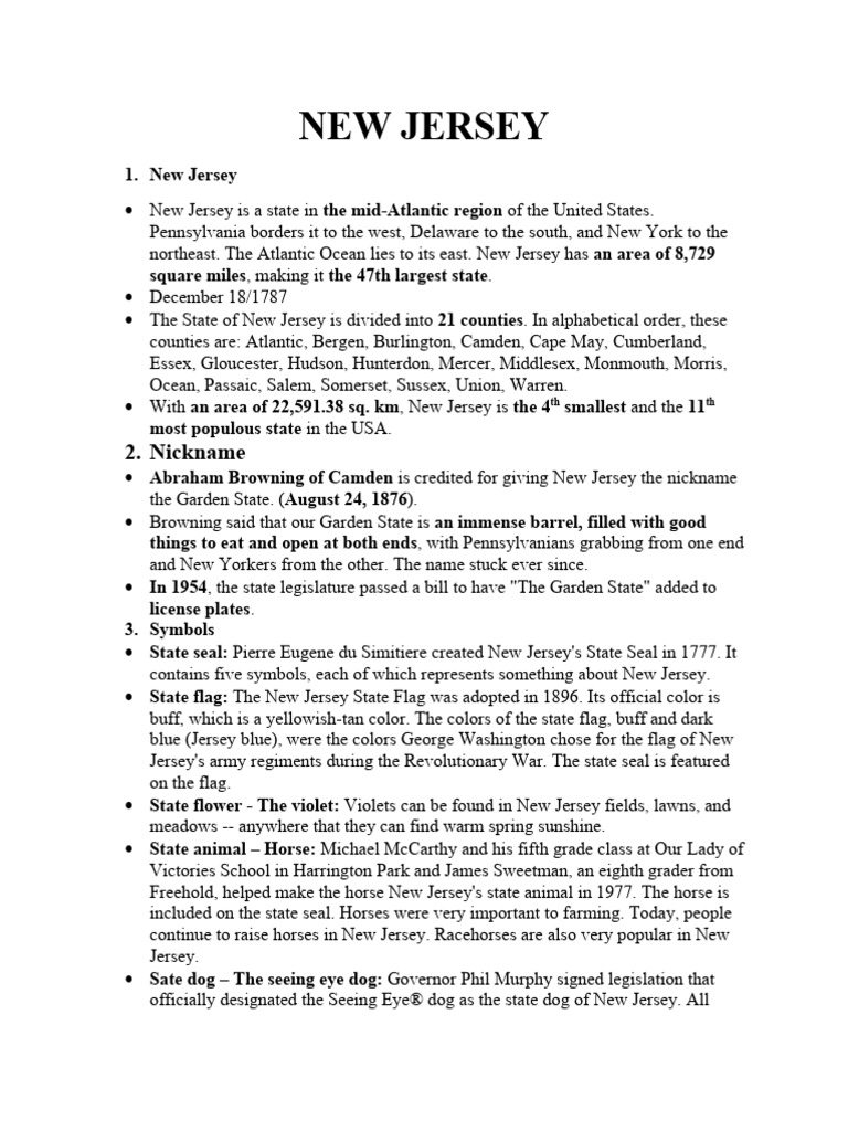 New Jersey PDF Cost Of Living New Jersey