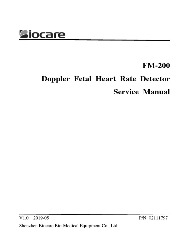 Manual de Servicio Doppler Fetal FM200 PDF Amplifier Power Supply
