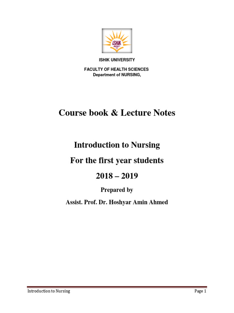 Introduction to Nursing Course Overview | PDF | Nursing | Theory