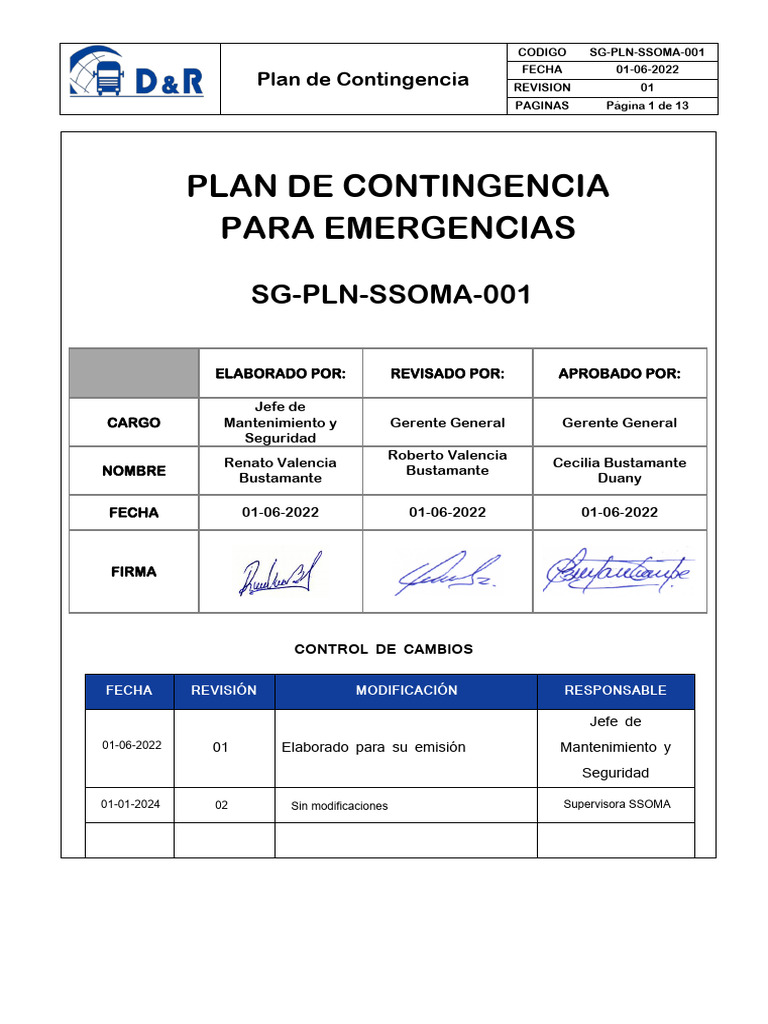 Plan de Emergencia para Niños y Contingencias | PDF | Primeros auxilios ...