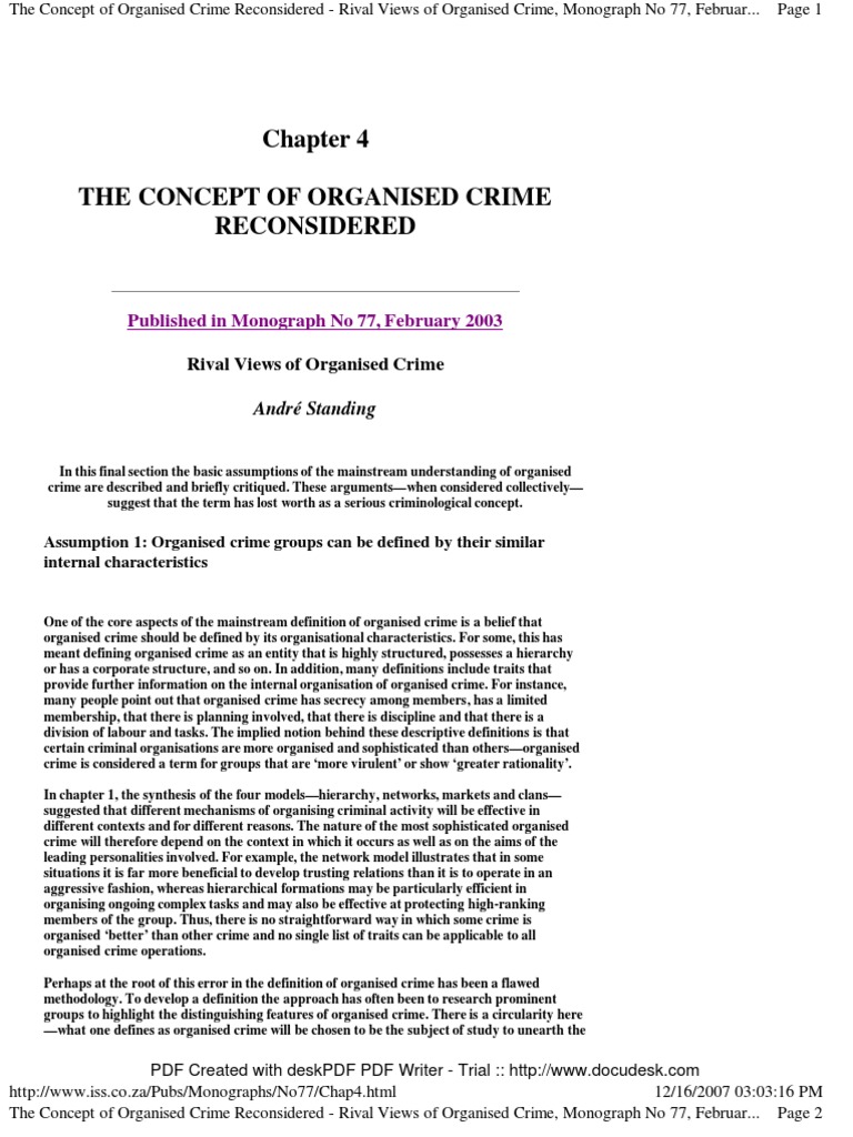 Reevaluating Organised Crime Concepts | PDF | Organized Crime | Smuggling