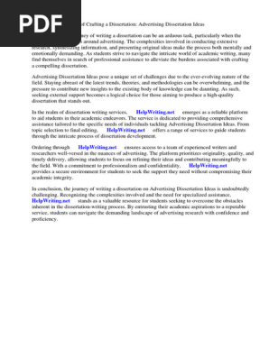 Advertising Dissertation Ideas