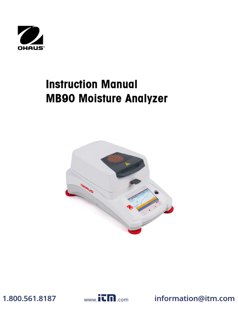 Ohaus MB90 Moisture Analyzer Manual Download Free PDF Humidity