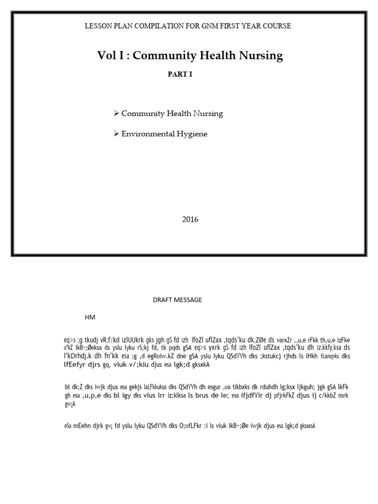 GNM First Year Community Health Nursing | PDF | Nursing | Community