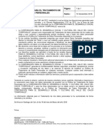 Autorización para El Tratamiento de Datos Personales Ricardo Rengifo