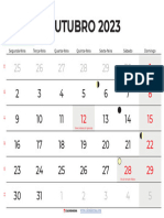Calendario Outubro 2023 Brasil