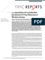 Encapsulation of Lactobacillus Window Drying: Fermentum K73 by Refractance