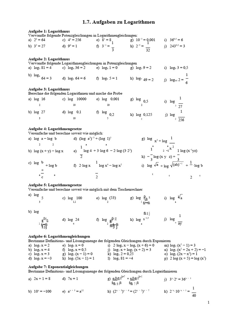 1 7 A Logarithmen | PDF