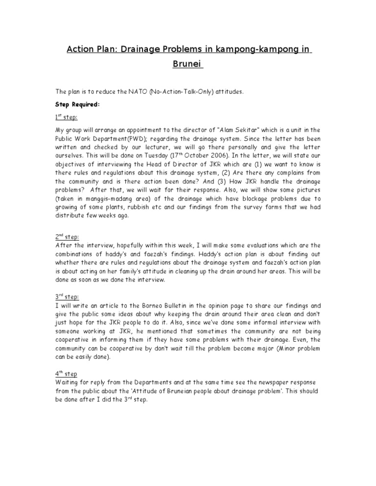 Action Plan for Brunei Drainage Issues | PDF | Social Science