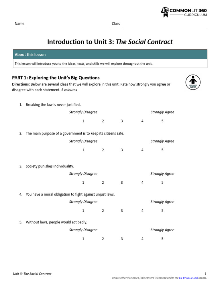 Social Contract Unit Overview and Skills | PDF | Argument